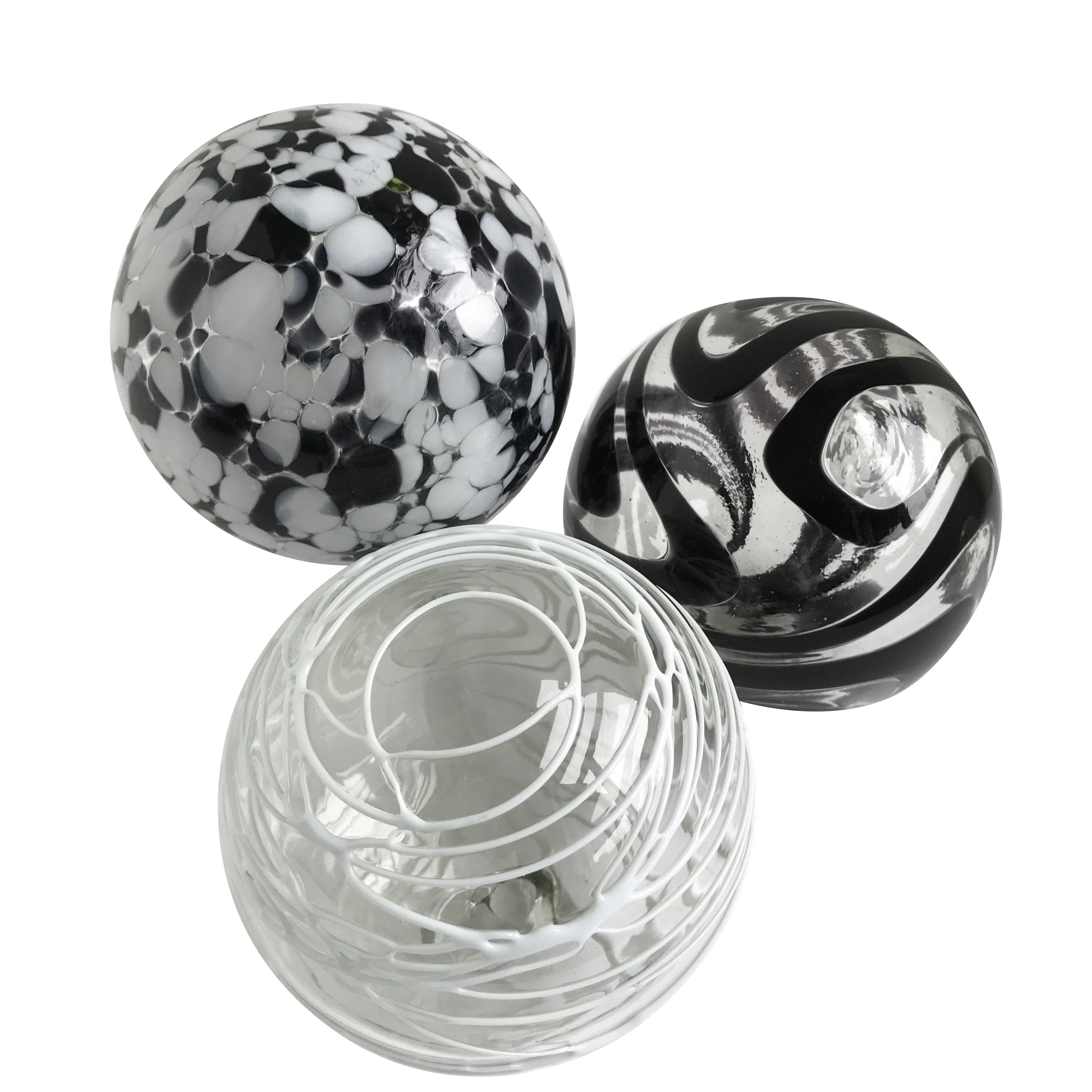 BLACK & WHITE Decorative Glass Balls set of 3 Questions & Answers